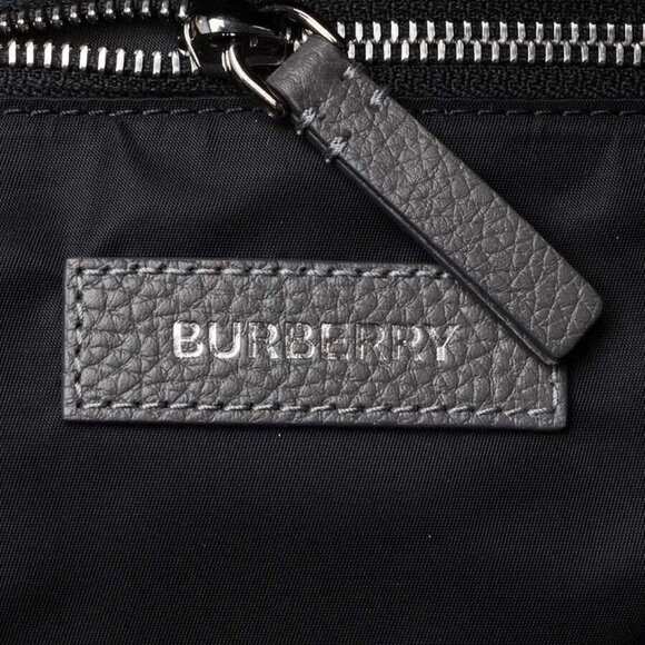 Burberry Grey Leather Embossed Abbeydale Backpack Bag - Picture 12 of 12